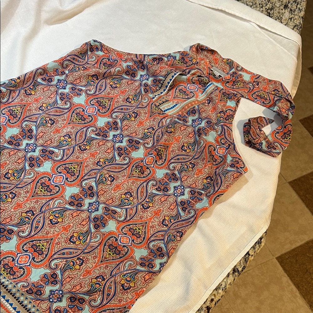 Bisou Bisou Multicolor Paisley Blouse